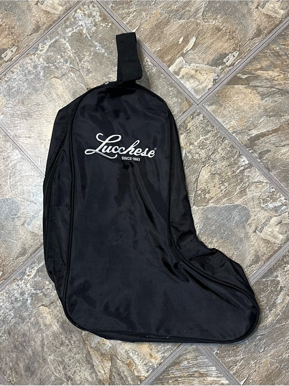 Lucchese Boot Carry and Storage Bag Double Zippered Compartment Black